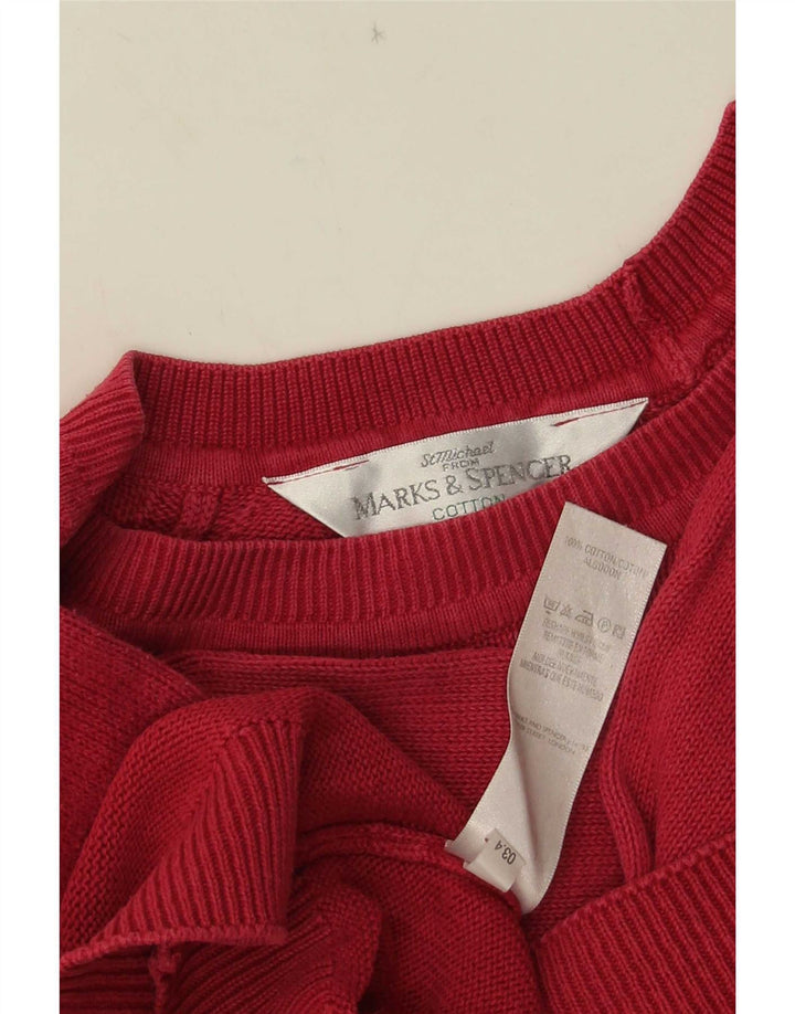 Marks & Spencer Dame Oversized Boat Neck Jumper Sweater UK 16 Large Red