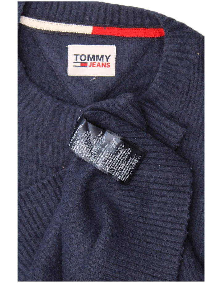 Tommy Hilfiger Herre Crew Neck Jumper Sweater Large Navy Blue Polyester