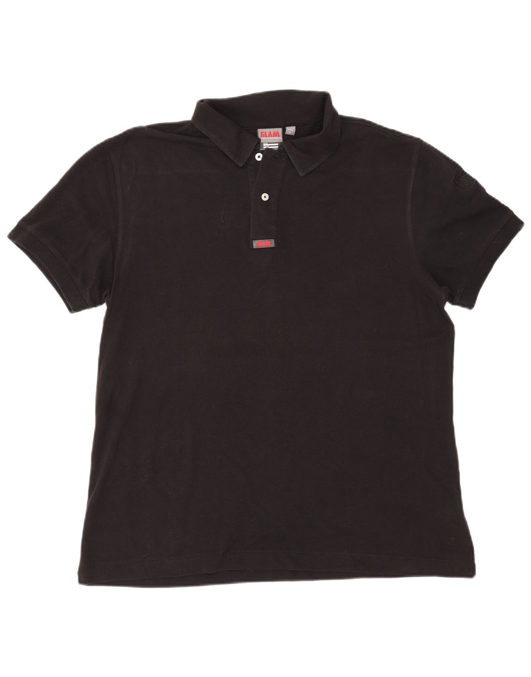 Slam herre polo shirt stor sort bomuld