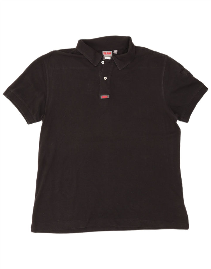 Slam herre polo shirt stor sort bomuld