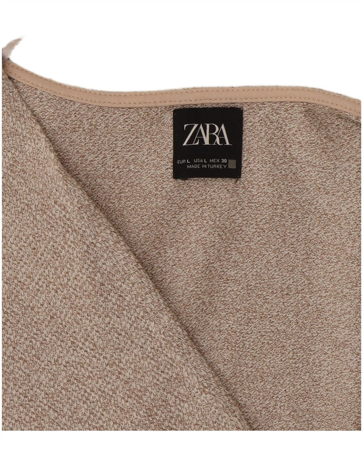 ZARA Womens Waistcoat UK 16 Large Beige
