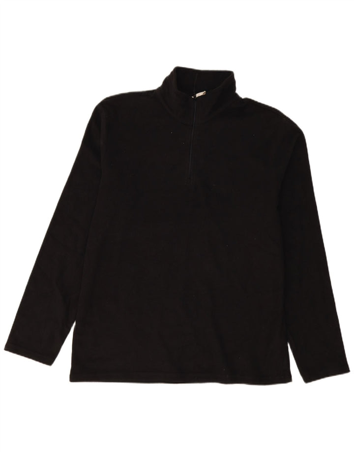Mountain Warehouse Herre Zip Neck Fleece Jumper Stor Sort Polyester
