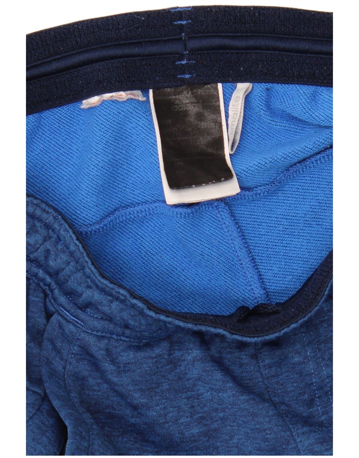 ADIDAS Boys Climalite Sport Shorts 11-12 Years Navy Blue Flecked Polyester