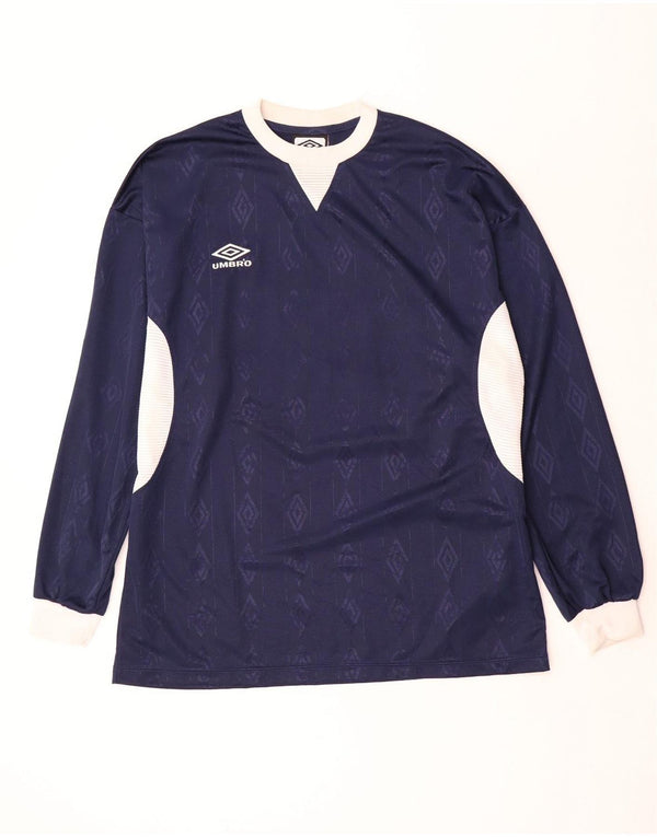 Umbro Herre Grafisk Top Langærmet XL Marineblå Geometrisk Polyester
