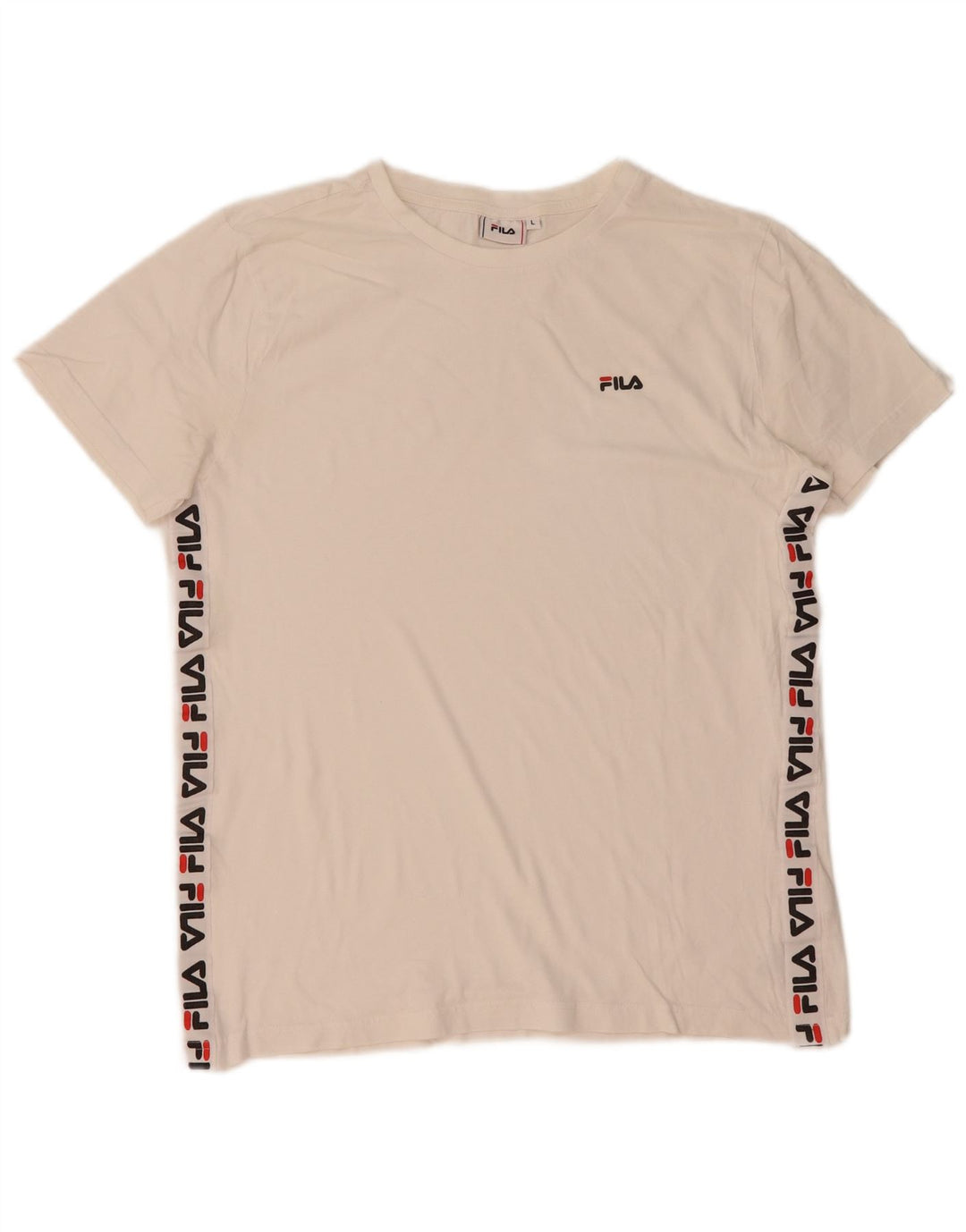 Fila Herre Grafisk T-Shirt Top Stor Hvid Bomuld