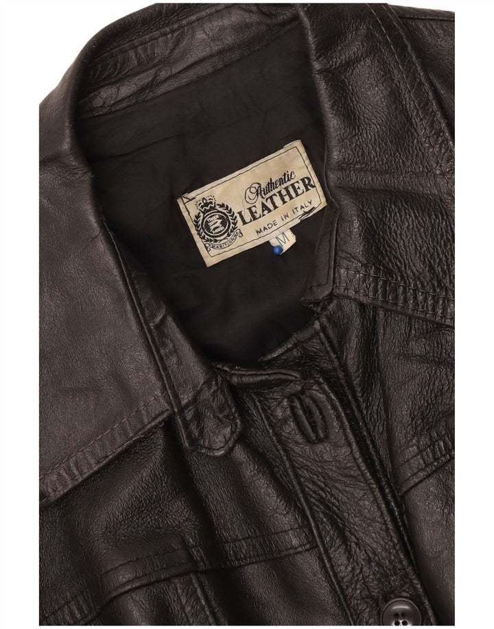 Vintage læderjakke til kvinder UK 12 Medium Black