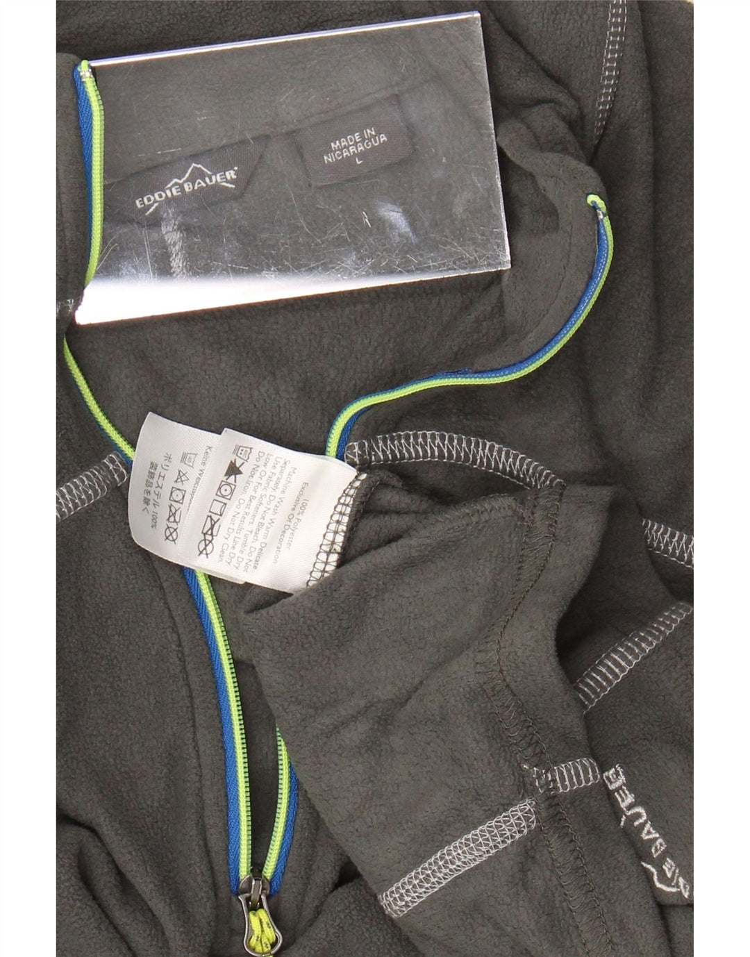 EDDIE BAUER Fleecetrøje med lynlås til kvinder UK 16 Stor grå polyester