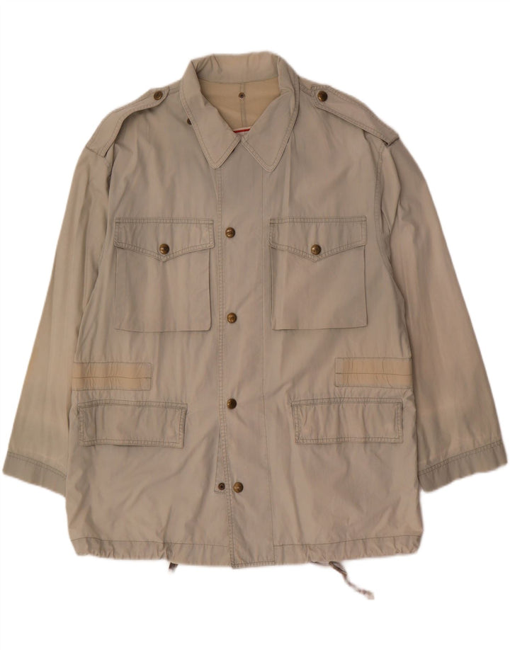 Vintage Herre Military Jacket UK 38 Medium Beige Bomuld