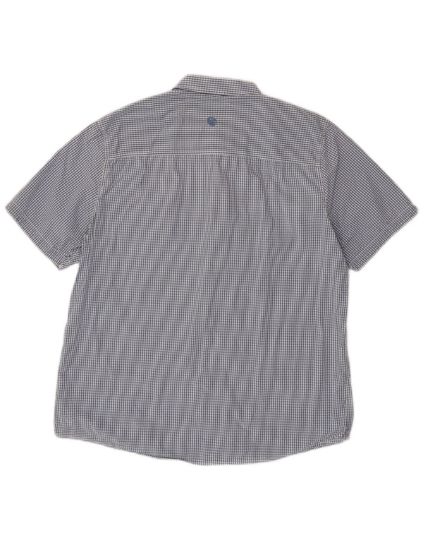 Fat Face Mens Short Sleeve Shirt XL Blue Gingham Cotton
