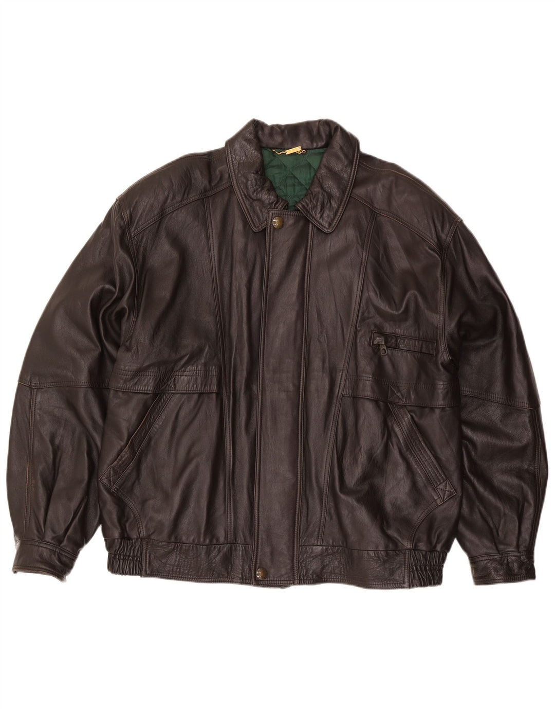Vintage herre læderjakke IT 56 3XL Brun