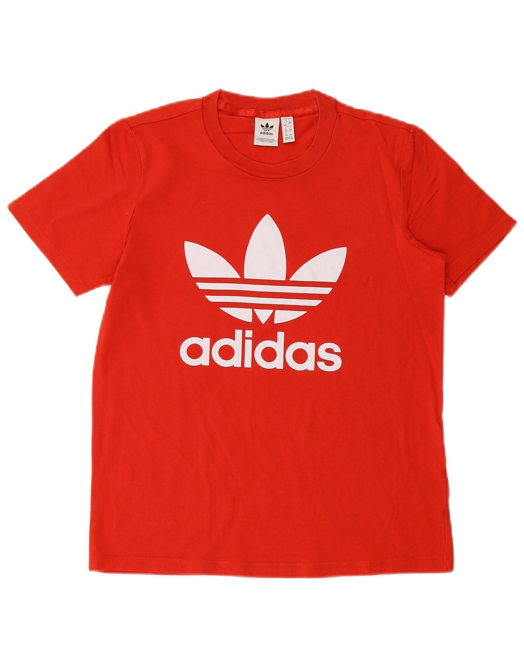 ADIDAS Grafisk T-shirt top til kvinder UK 12 Medium rød bomuld