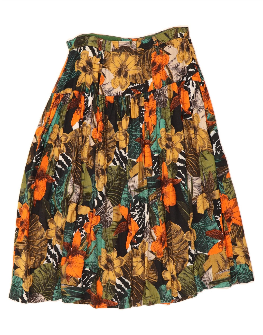 VINTAGE Womens A-Line Skirt W28 Medium  Multicoloured Floral Vintage Vintage and Second-Hand Vintage from Messina Hembry 