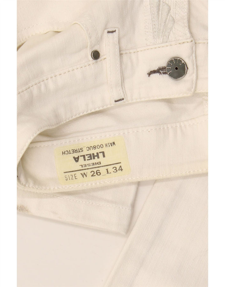 DIESEL Womens Lhela Straight Jeans W26 L31 White Cotton