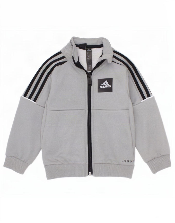 Adidas Baby Boys Aeroready træningsdragt topjakke 18-24 måneder grå polyester