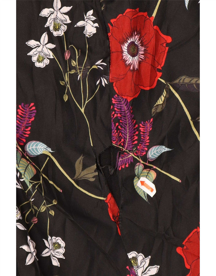 Desigual Dame 1-knaps blazerjakke EU 40 Medium Black Floral Polyester