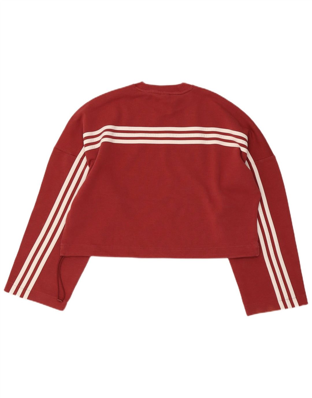 Adidas Womens Crop Oversized Sweatshirt Jumper UK 8/10 Small Burgundy