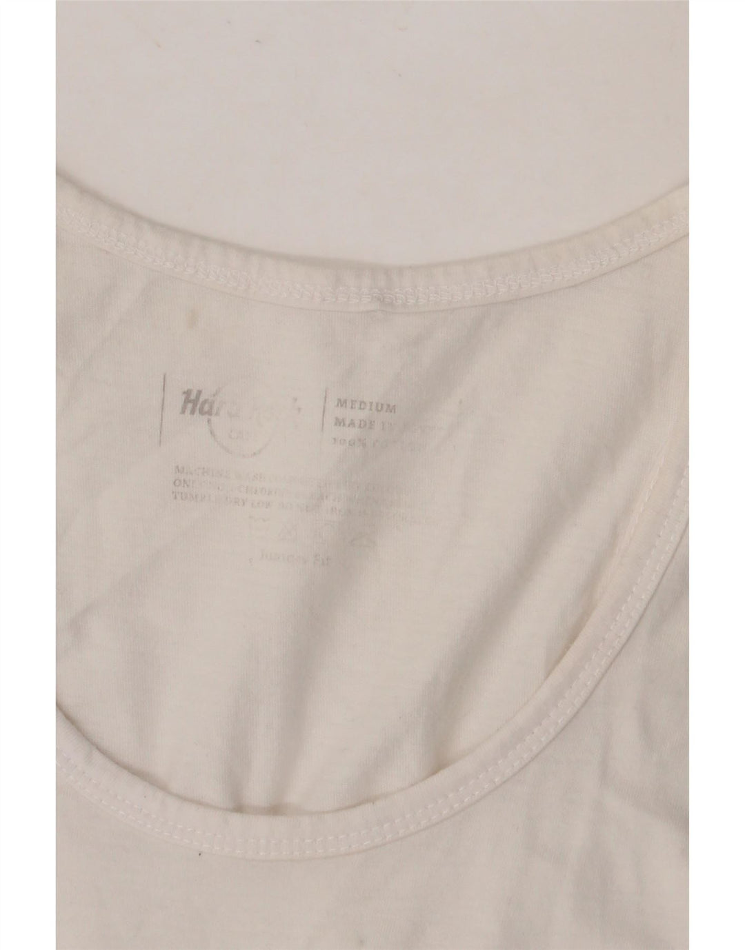 HARD ROCK CAFE Dame Istanbul Grafisk Vest Top UK 12 Medium Hvid Bomuld