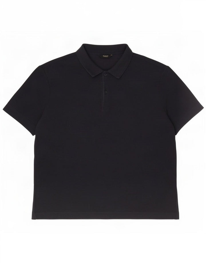 Massimo Dutti herre polo shirt XL marineblå bomuld