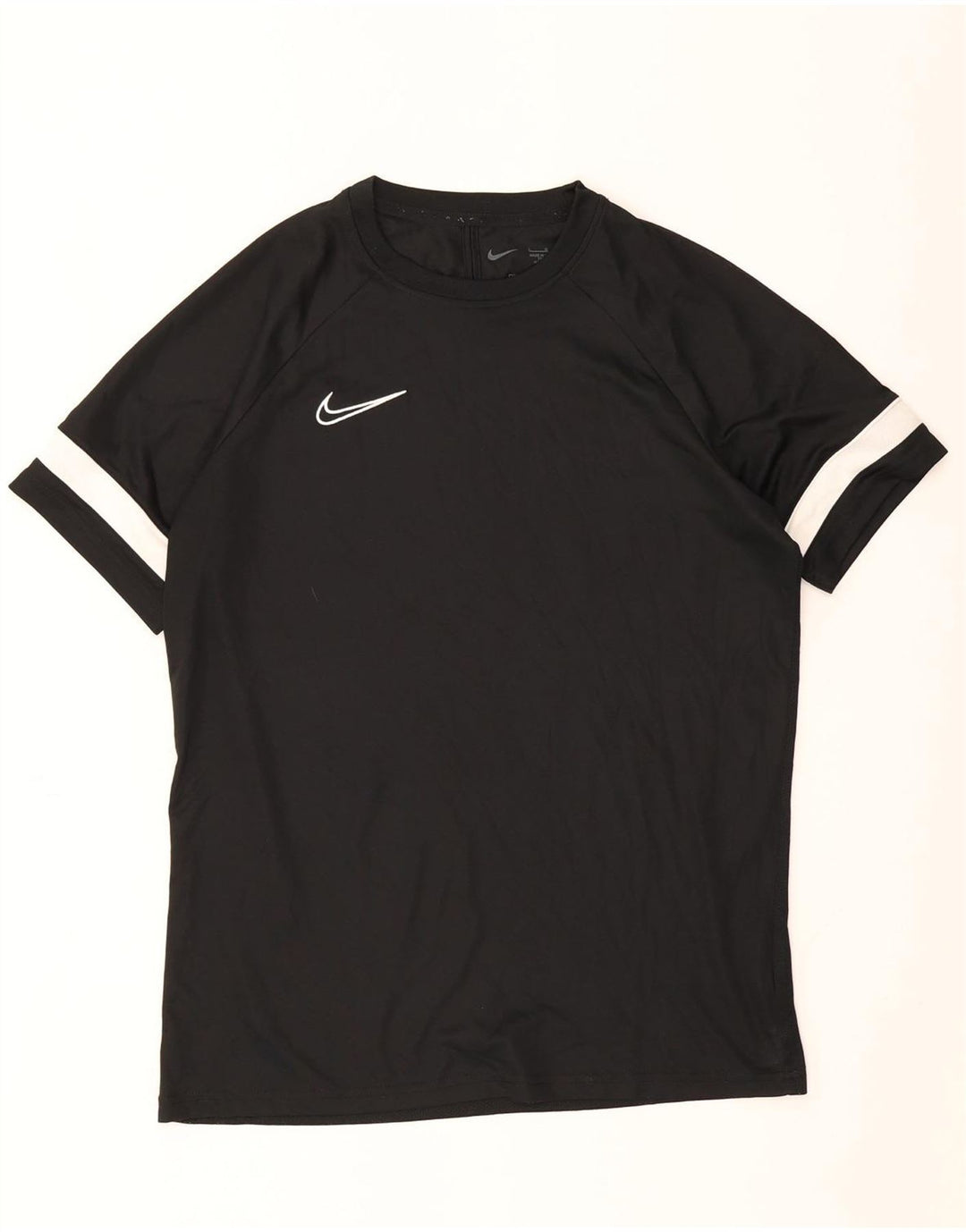 Nike Herre Dri Fit T-Shirt Top Stor Sort Colourblock Polyester
