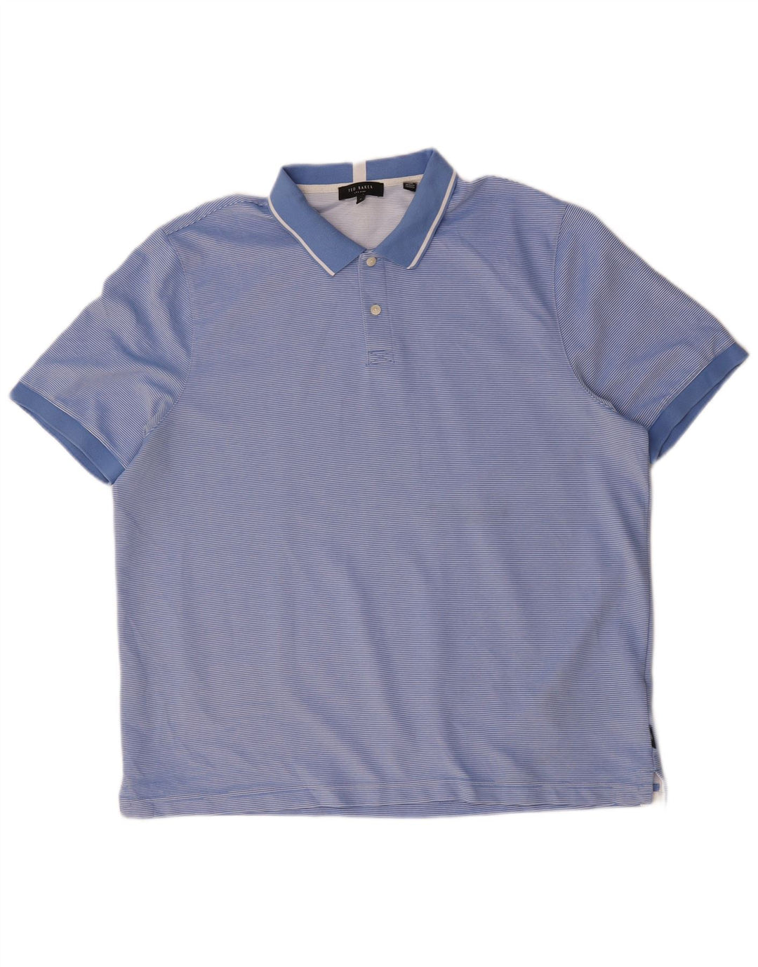 Ted Baker Herre Polo Shirt Størrelse 6 2XL Blå Stribet Polyester