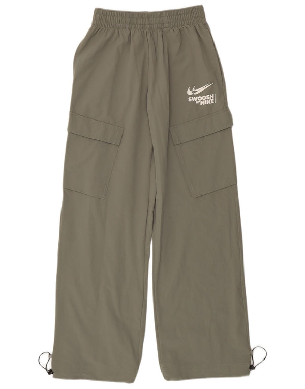 Nike Dame Swoosh Cargo Træningsdragt Bukser UK 4 XS Khaki Nylon