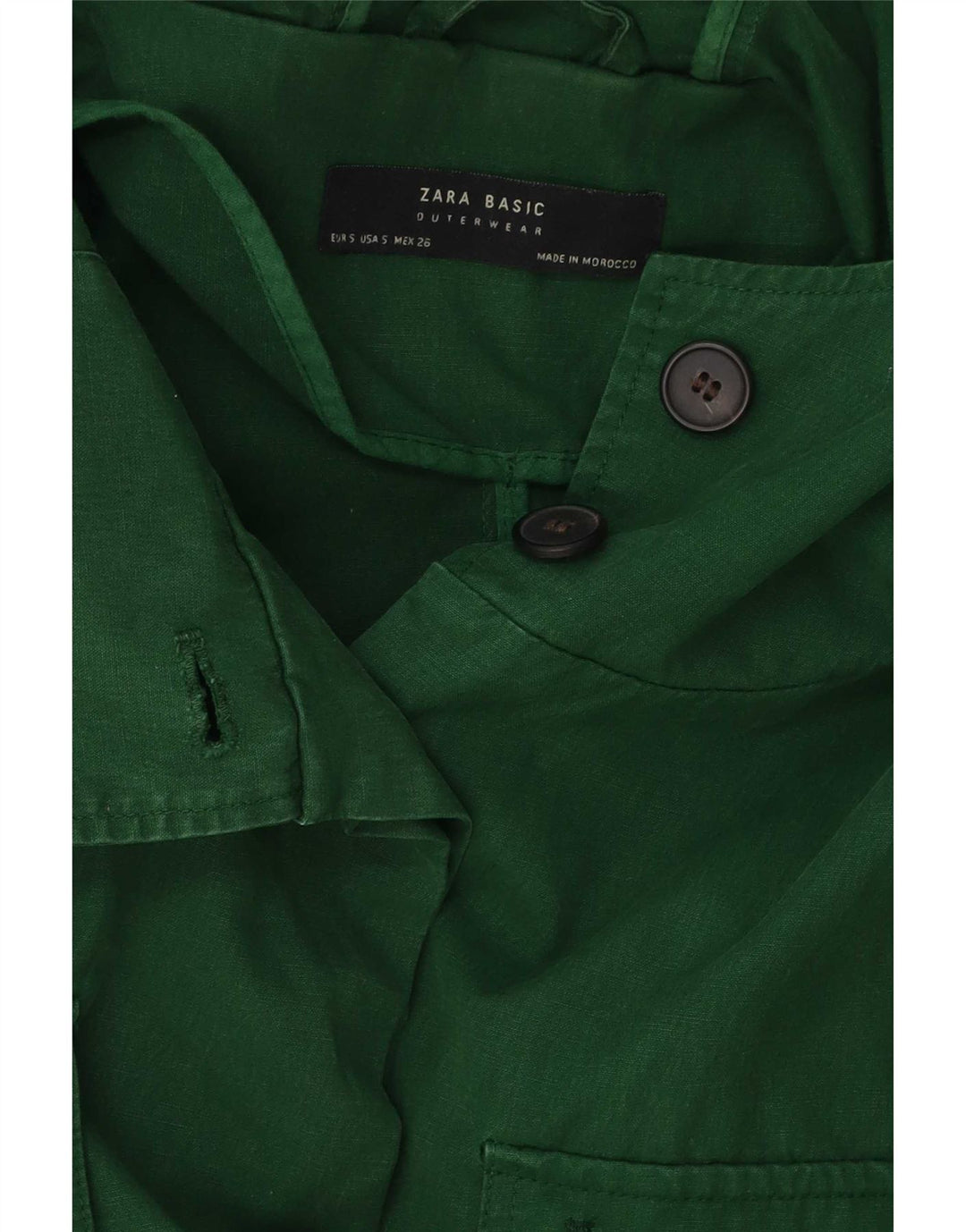 Zara Dame Hætte Oversized Bomber Jacket UK 10 Small Green