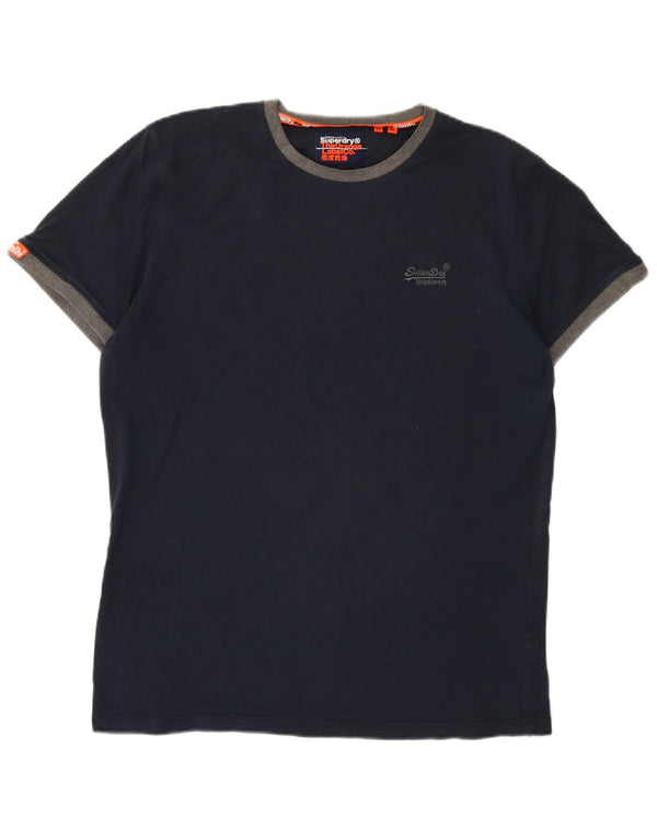 Superdry T-shirt top til mænd XL Marineblå Colourblock