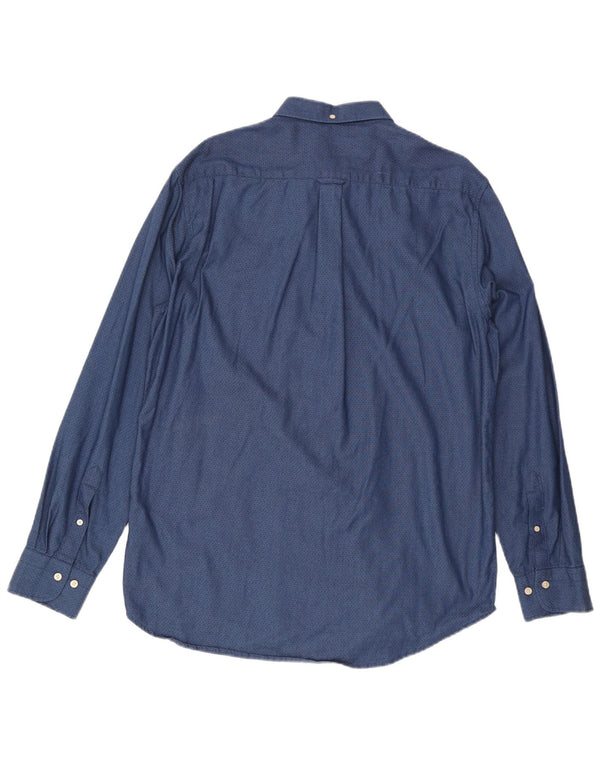 Gant Herre Regular Fit Skjorte Størrelse 41/42 16 1/2 Large Marineblå Plettet