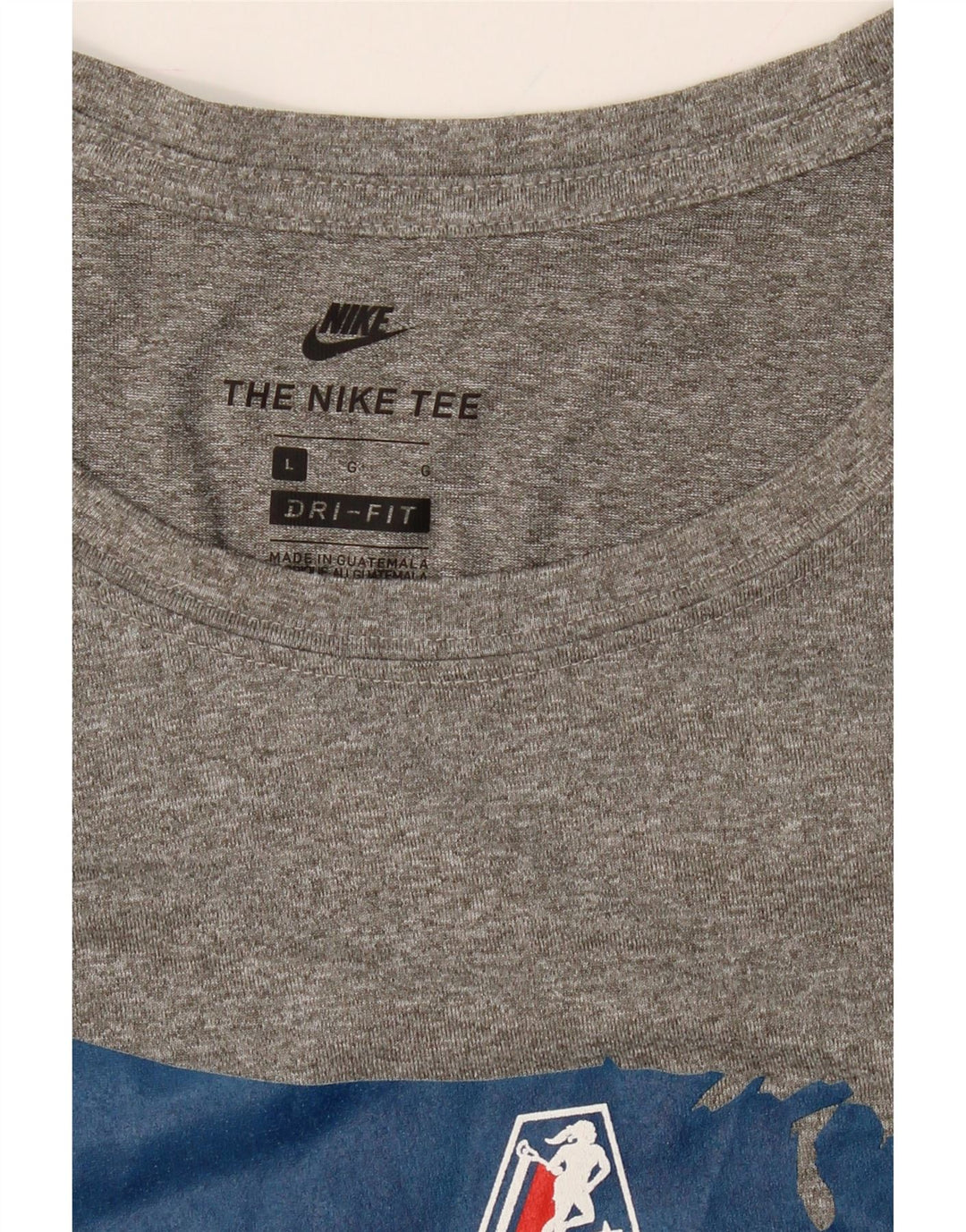 NIKE Womens Dri Fit Graphic T-Shirt Top UK 14 Large Grey Polyester Vintage Nike and Second-Hand Nike from Messina Hembry 