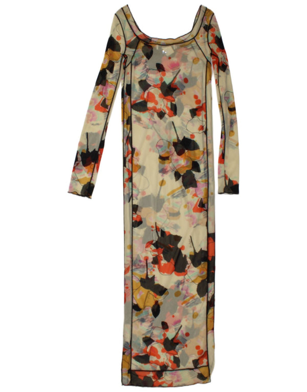 Sonia Rykiel Dame Se Through Maxi Dress IT 40 Small Off White Floral