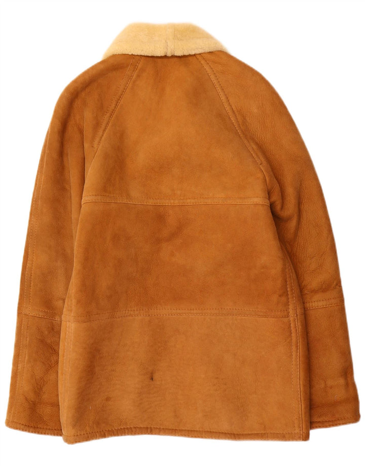 Vintage Herre Shearling Jacket UK 36 Small Beige Shearling