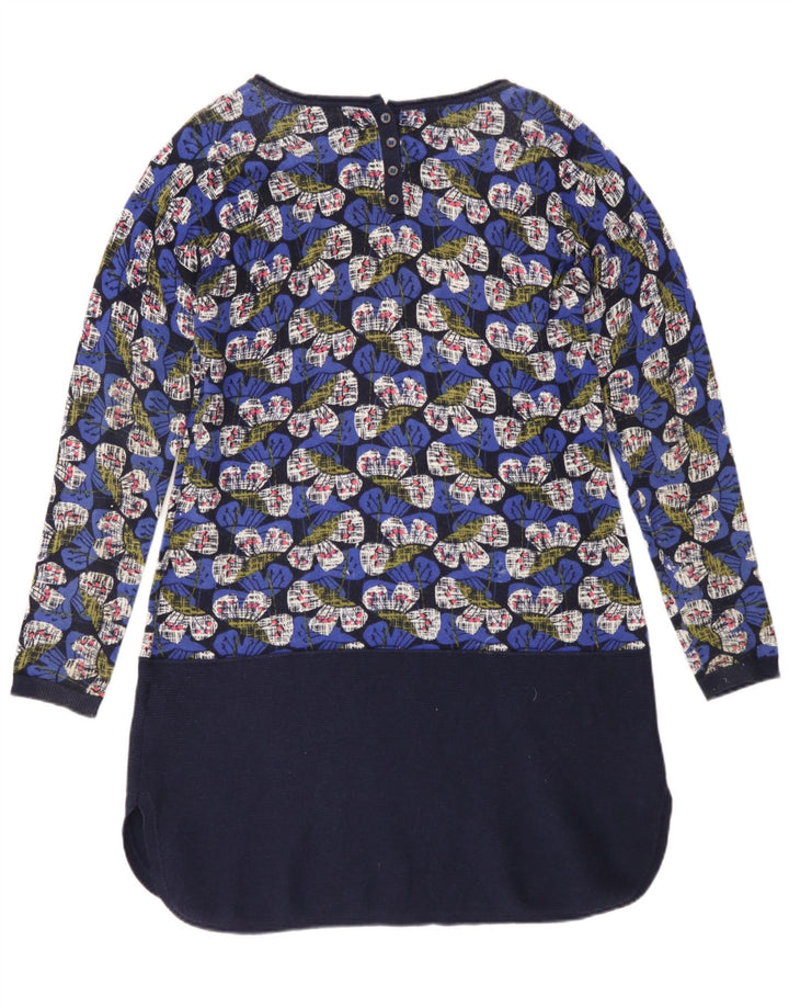 White Stuff Dame Langærmet Shift Dress UK 12 Medium Blue Floral Bomuld