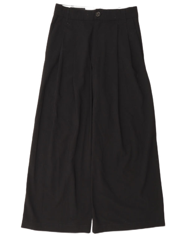 Zara kvinders højtaljede chinobukser XS W24 L26 sort polyester