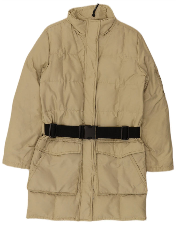 Woolrich Womens Oversized Polstret Frakke UK 10 Small Beige Nylon