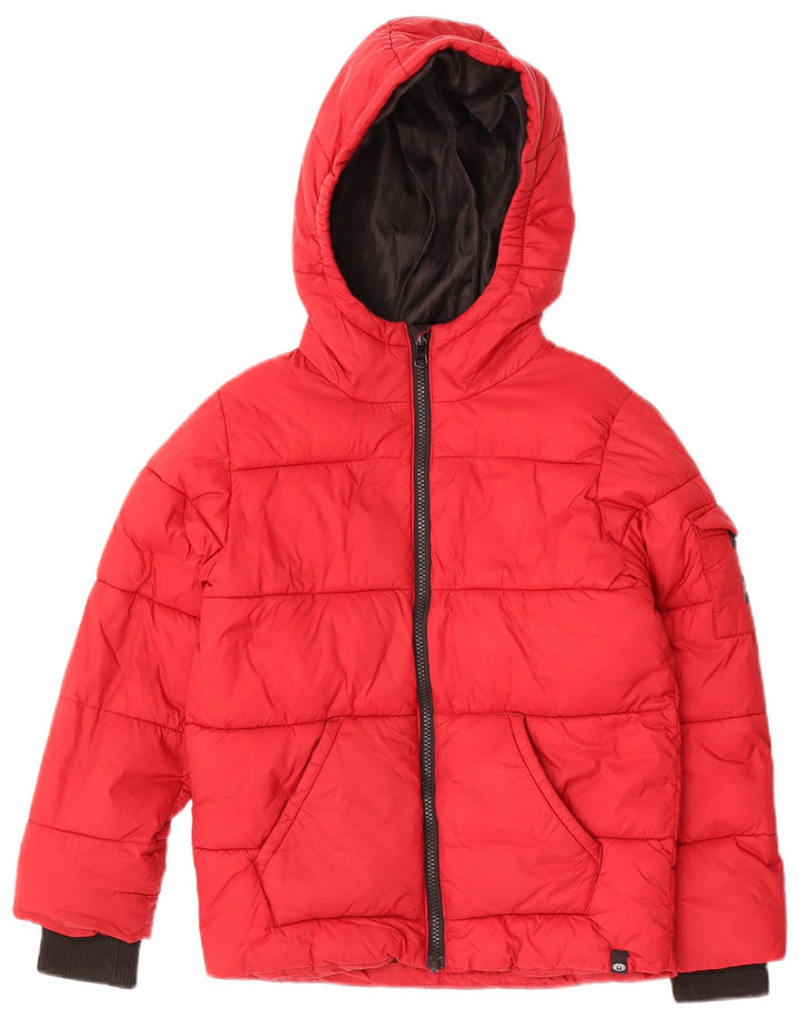 Dyr drenge hætte polstret jakke 7-8 år rød nylon