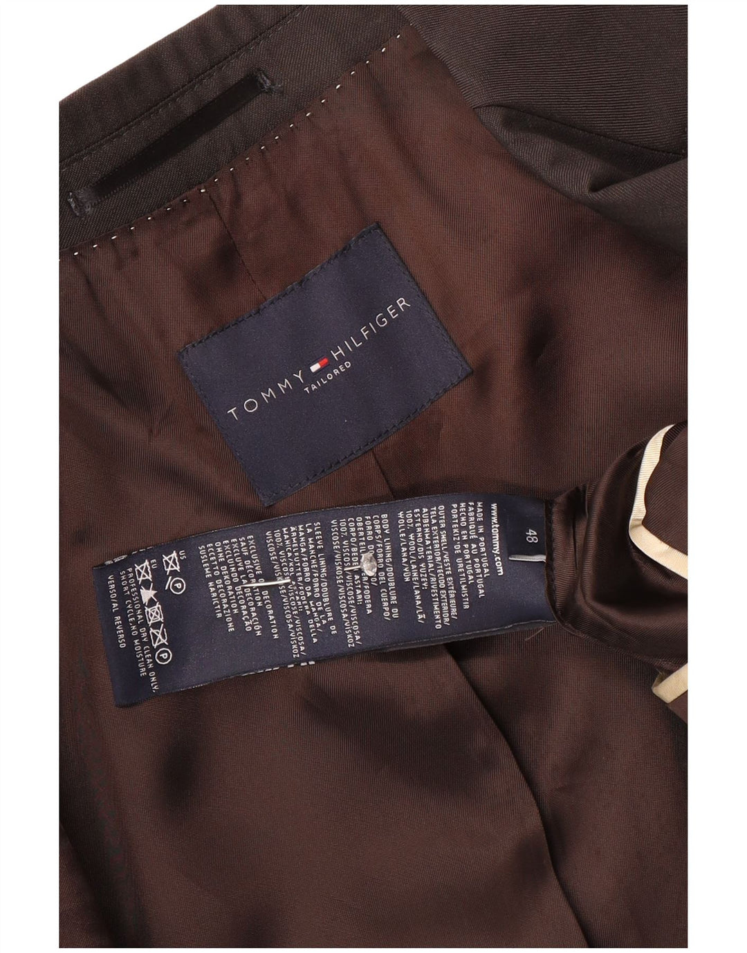 Tommy Hilfiger Herre 2-knaps blazerjakke IT 48 Medium Brun Uld