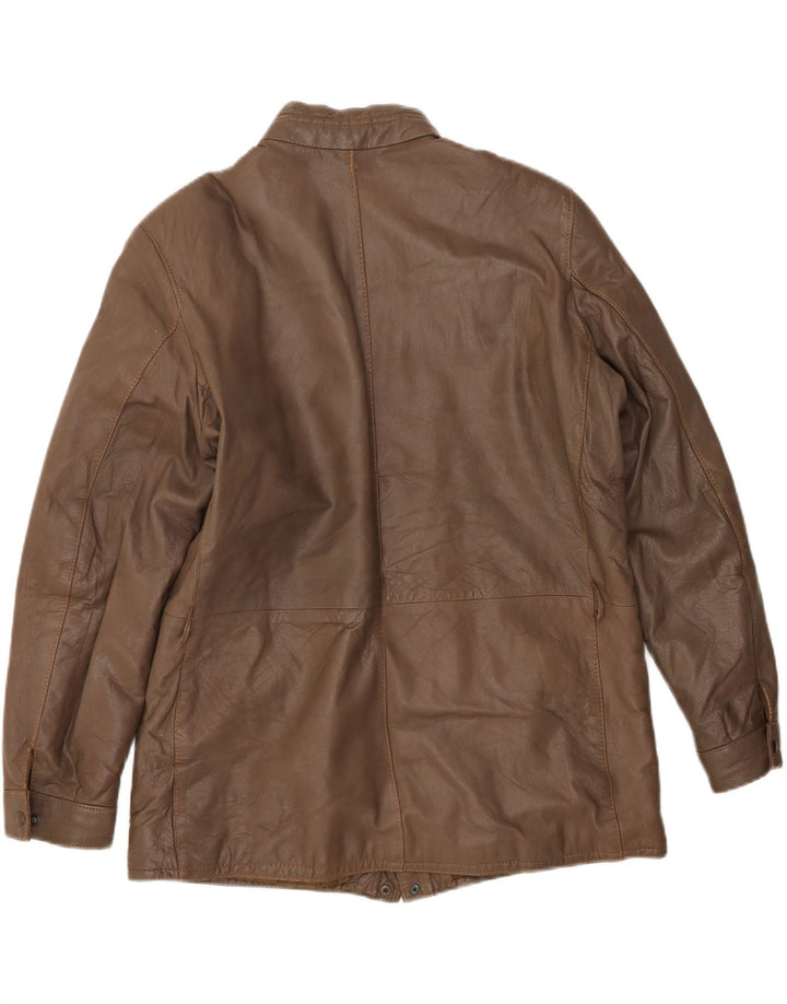 VINTAGE Mens Leather Jacket UK 40 Large Brown
