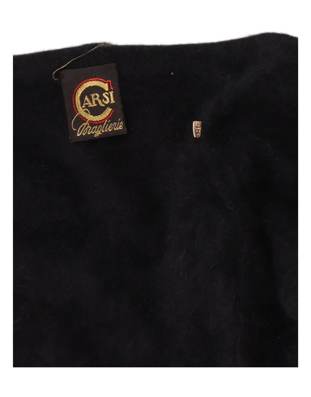 VINTAGE Womens Open Bolero Jumper IT 48 XL Black Angora Vintage Vintage and Second-Hand Vintage from Messina Hembry 