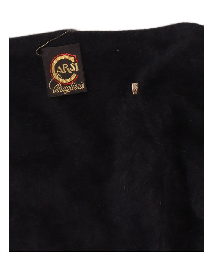 VINTAGE Womens Open Bolero Jumper IT 48 XL Black Angora Vintage Vintage and Second-Hand Vintage from Messina Hembry 