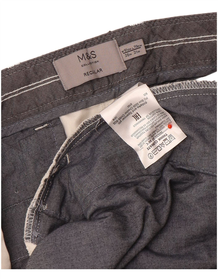 Marks & Spencer Herre Lige Regular Chino Bukser W36 L31 Off White