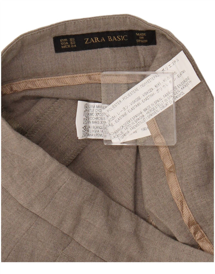Zara Dame Bootcut Chino Bukser XS W24 L25 Beige Polyester