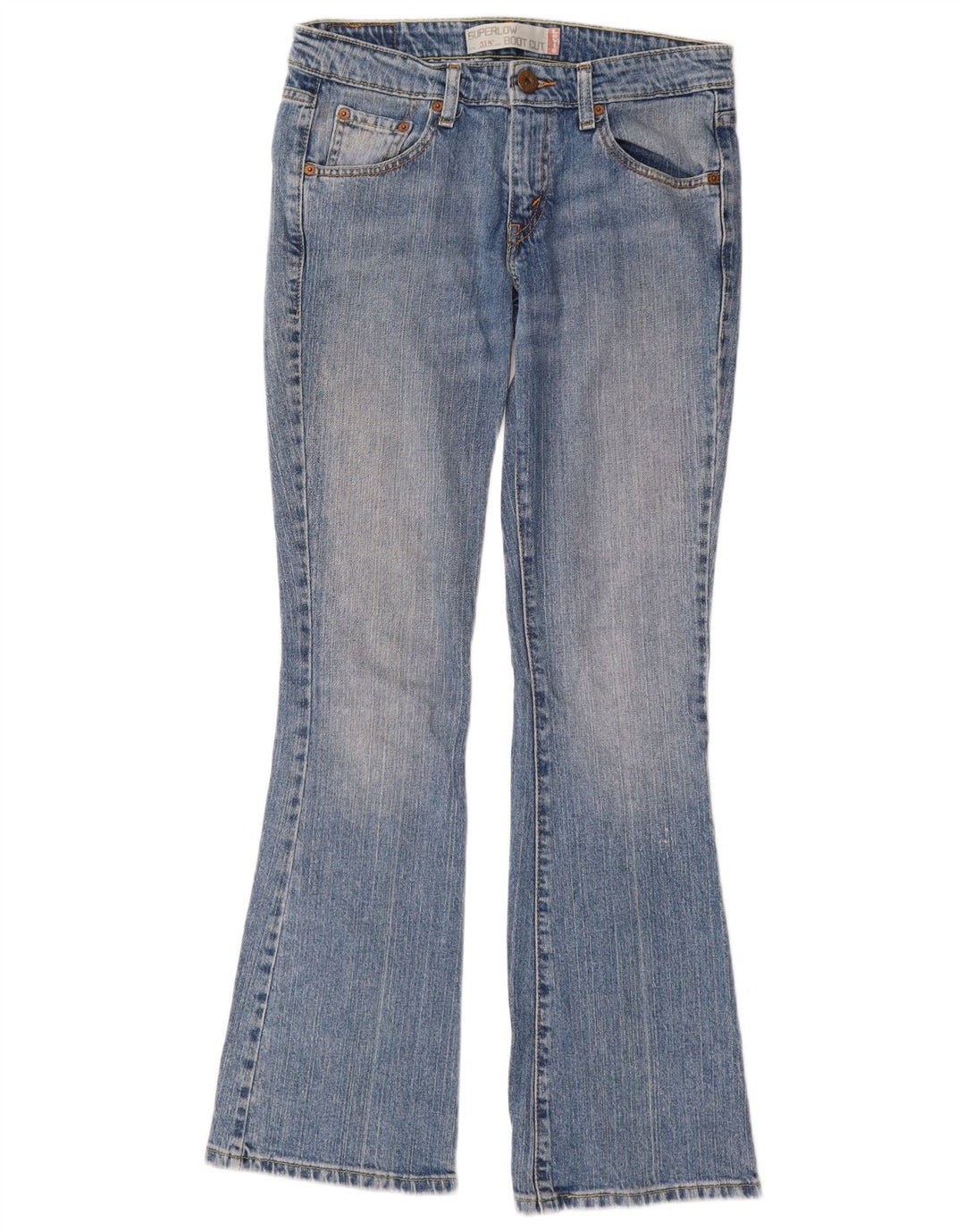 Levi's Dame 518 Super Low Bootcut Jeans W28 L32 Blå Bomuld