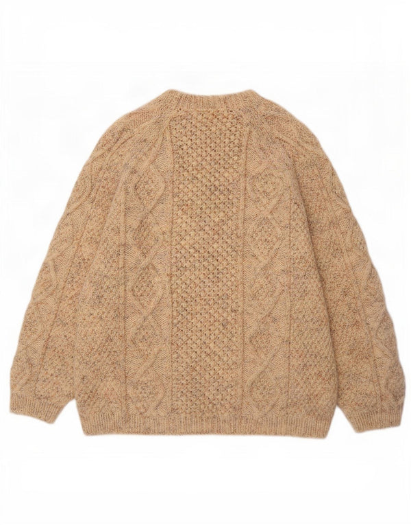 Vintage herre sweater med rund hals 2XL beige