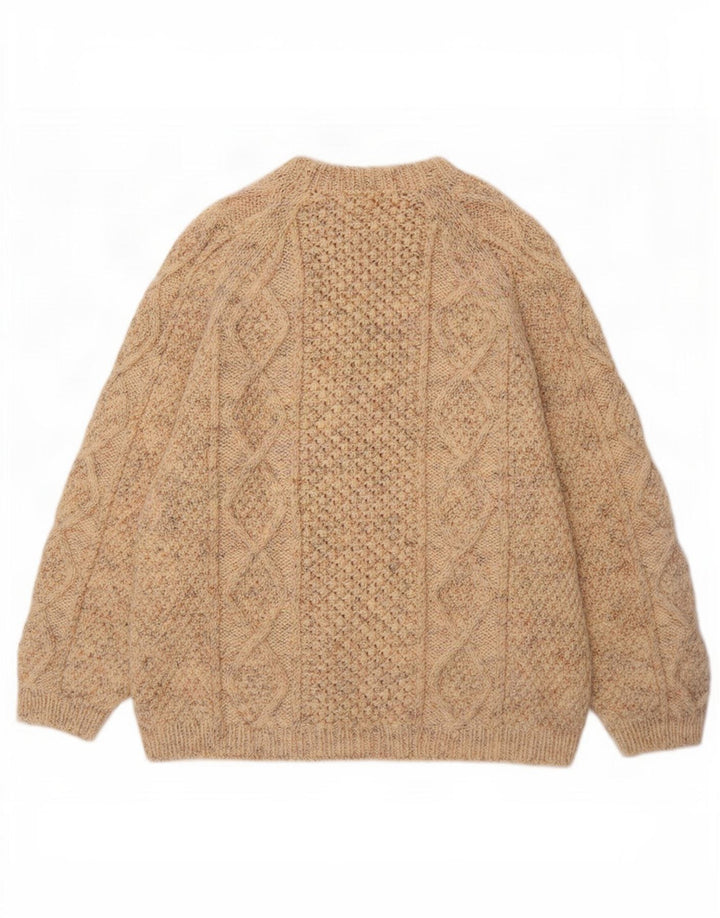 Vintage herre sweater med rund hals 2XL beige