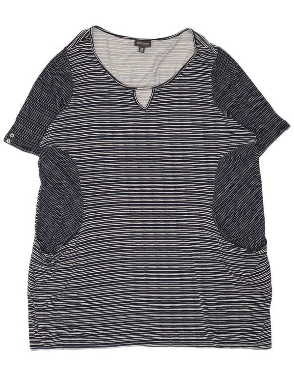 Marks & Spencer Womens Autograph T-Shirt Dress UK 20 2XL Navy Blue Striped