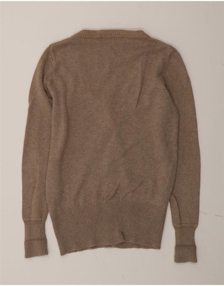 Zara Dame Cardigan Sweater UK 16 Stor Grå Bomuld