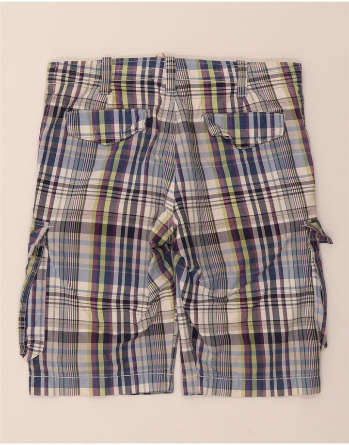BENETTON Mens Cargo Shorts IT 46 Small W32  Multicoloured Check Cotton