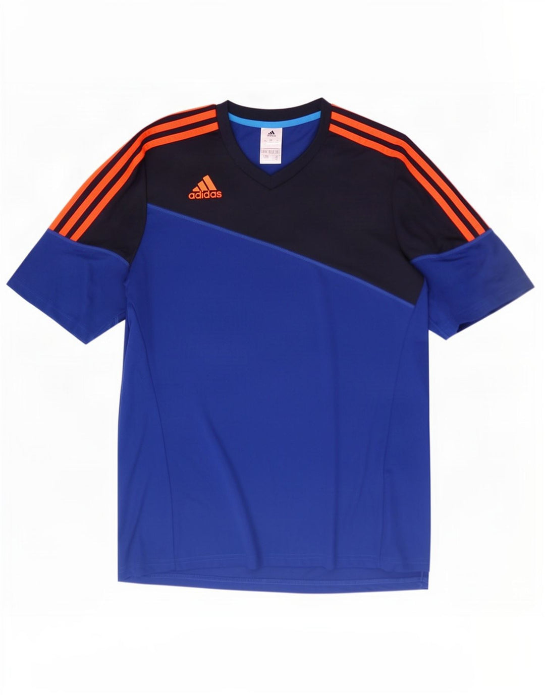 Adidas Herre Climalite T-Shirt Top Stor Blå Colourblock Polyester