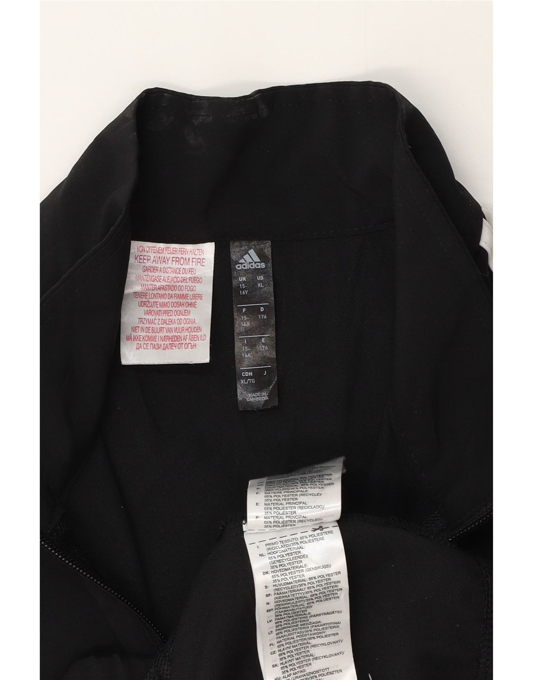 Adidas Boys Aeroready Tracksuit Topjakke 15-16 år Sort Polyester