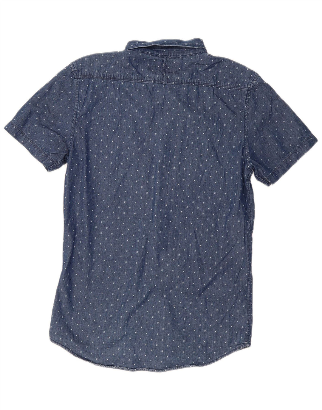 MOSSIMO Kortærmet denimskjorte til mænd XS Blue Spotted